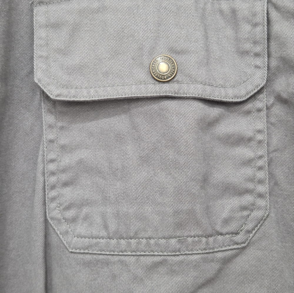 Gray BOULDER CREEK Snap Front Flannel Lined Shirt Jacket 3XL Tall - Picture 6 of 16